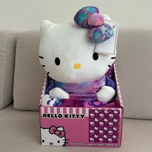HELLO KITTY CHARACTER CLOUD PILLOW AND THROW NEW HELLO HUGS DESIGN